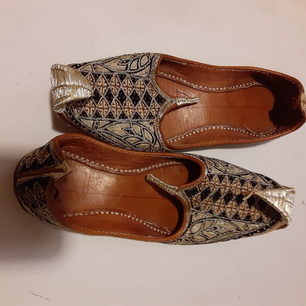 Collectible Handmade Moorish Embroidered Royal Leather Shoes